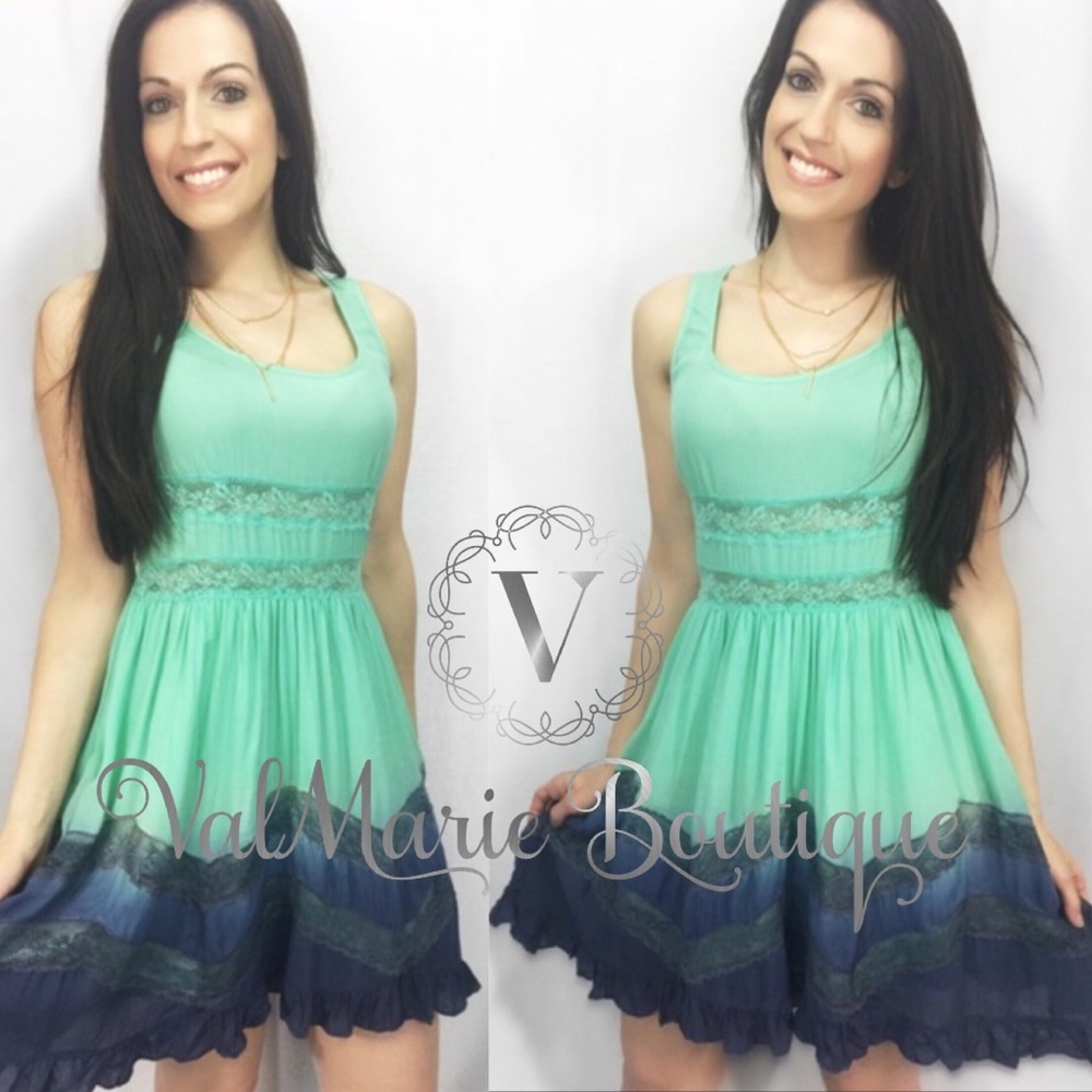 Day at the beach Ombré ocean breeze slip dress - Picture 5 of 5